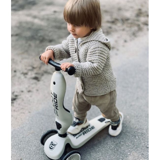 Trotineta Copii Cu Sezut, Transformabila 2in1, Highwaykick 1 Ash, 1-5 Ani, Pana La 50 Kg, Scoot  Ride Pjb96268