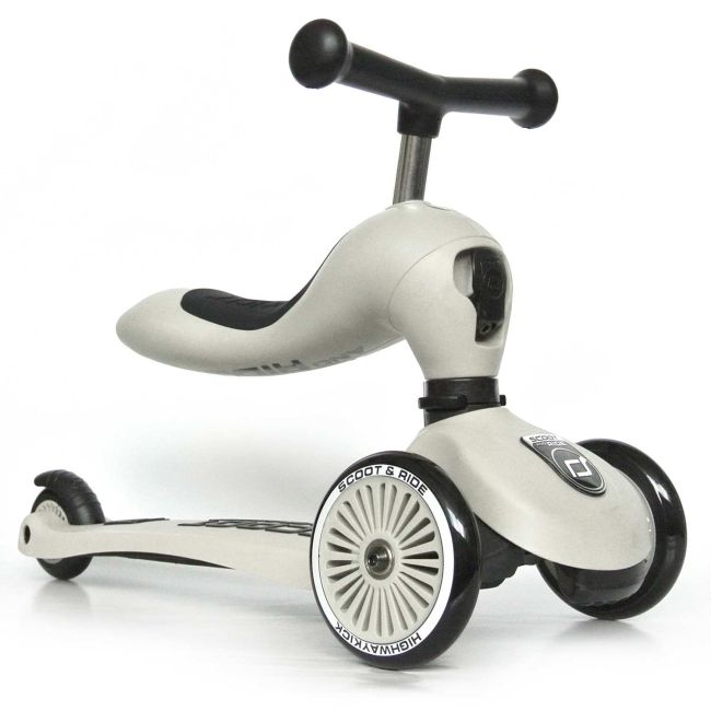 Trotineta Copii Cu Sezut, Transformabila 2in1, Highwaykick 1 Ash, 1-5 Ani, Pana La 50 Kg, Scoot  Ride Pjb96268