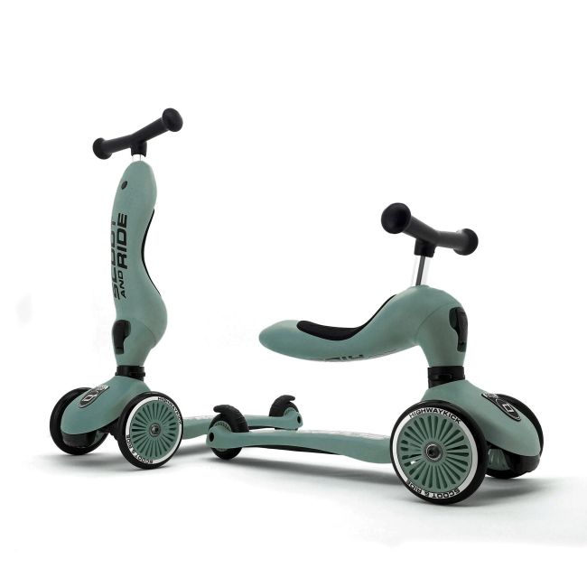 Trotineta Copii Cu Sezut, Transformabila 2in1, Highwaykick 1 Forest, 1-5 Ani, Pana La 50 Kg, Scoot  Ride Pjb96269