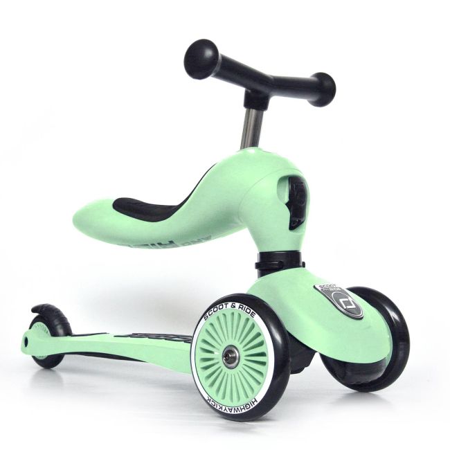 Trotineta Copii Cu Sezut, Transformabila 2in1, Highwaykick 1 Kiwi, 1-5 Ani, Pana La 50 Kg, Scoot  Ride Pjb96355