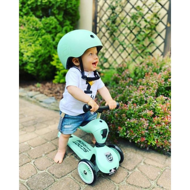 Trotineta Copii Cu Sezut, Transformabila 2in1, Highwaykick 1 Kiwi, 1-5 Ani, Pana La 50 Kg, Scoot  Ride Pjb96355
