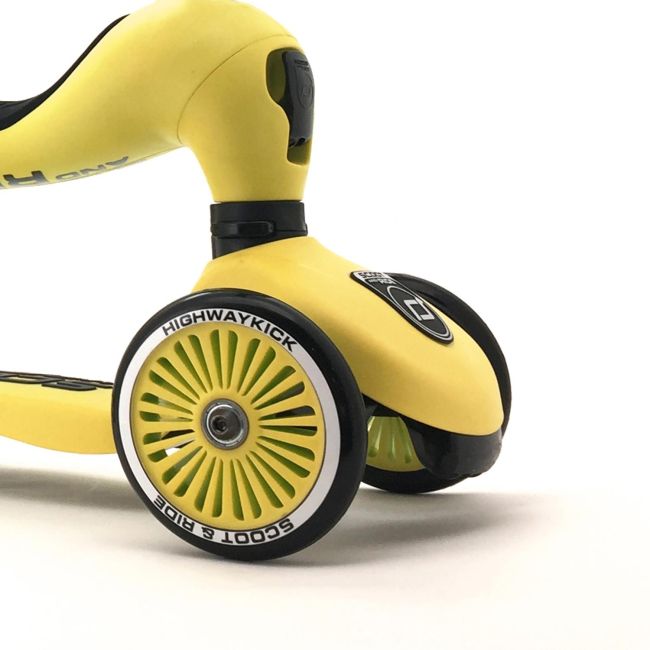 Trotineta Copii Cu Sezut, Transformabila 2in1, Highwaykick 1 Lemon, 1-5 Ani, Pana La 50 Kg, Scoot  Ride Pjb96354