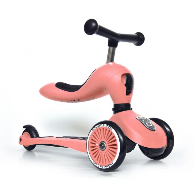 Trotineta Copii Cu Sezut, Transformabila 2in1, Highwaykick 1 Peach, 1-5 Ani, Pana La 50 Kg, Scoot  Ride Pjb96353