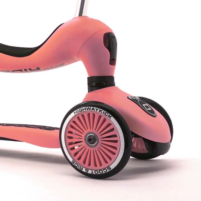 Trotineta Copii Cu Sezut, Transformabila 2in1, Highwaykick 1 Peach, 1-5 Ani, Pana La 50 Kg, Scoot  Ride Pjb96353