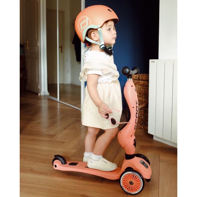 Trotineta Copii Cu Sezut, Transformabila 2in1, Highwaykick 1 Peach, 1-5 Ani, Pana La 50 Kg, Scoot  Ride Pjb96353