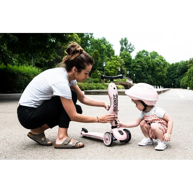 Trotineta Copii Cu Sezut, Transformabila 2in1, Highwaykick 1 Rose, 1-5 Ani, Pana La 50 Kg, Scoot  Ride Pjb96270