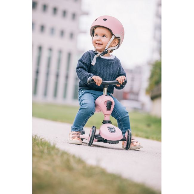 Trotineta Copii Cu Sezut, Transformabila 2in1, Highwaykick 1 Rose, 1-5 Ani, Pana La 50 Kg, Scoot  Ride Pjb96270