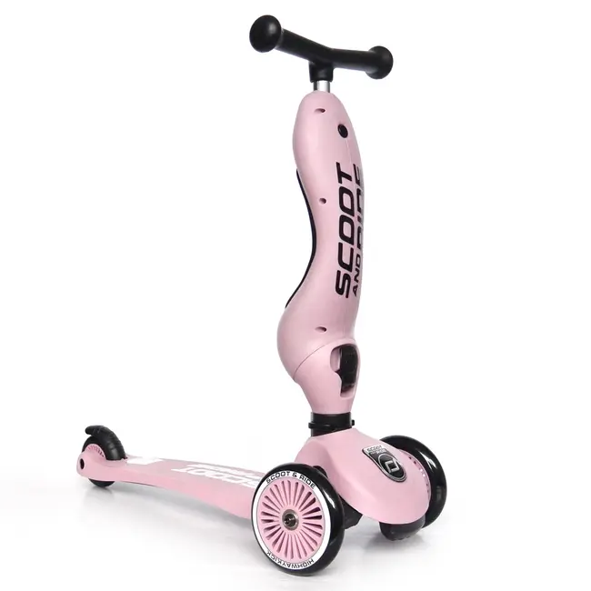 Trotineta Copii Cu Sezut, Transformabila 2in1, Highwaykick 1 Rose, 1-5 Ani, Pana La 50 Kg, Scoot  Ride Pjb96270