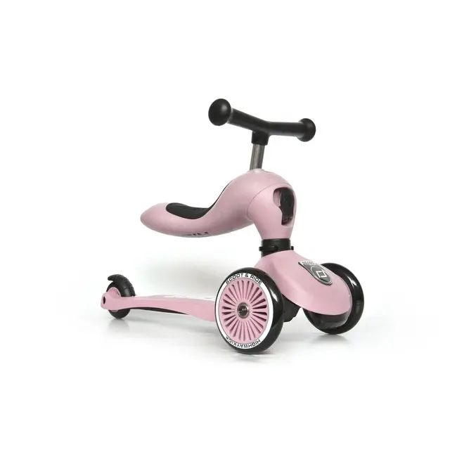 Trotineta Copii Cu Sezut, Transformabila 2in1, Highwaykick 1 Rose, 1-5 Ani, Pana La 50 Kg, Scoot  Ride Pjb96270