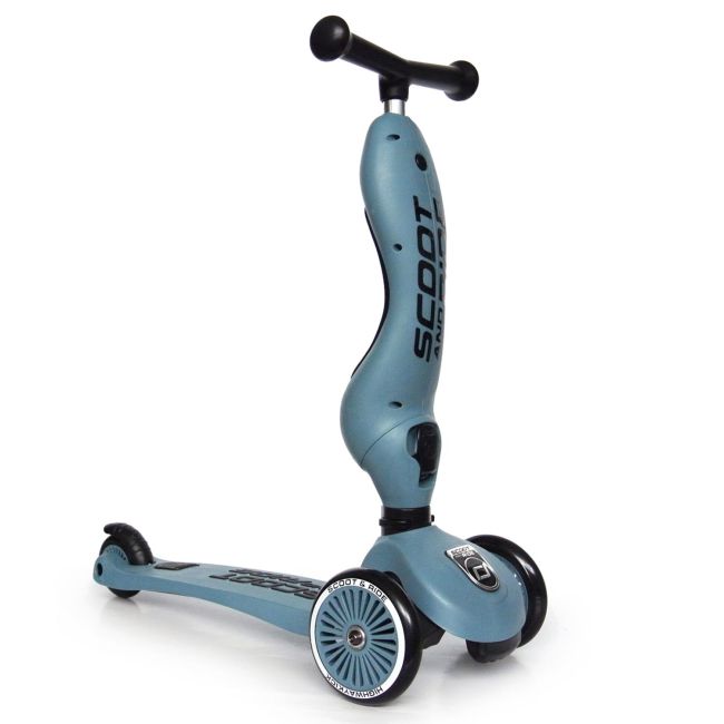 Trotineta Copii Cu Sezut, Transformabila 2in1, Highwaykick 1 Steel, 1-5 Ani, Pana La 50 Kg, Scoot  Ride Pjb96271