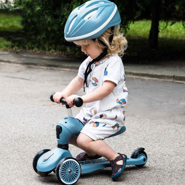 Trotineta Copii Cu Sezut, Transformabila 2in1, Highwaykick 1 Steel, 1-5 Ani, Pana La 50 Kg, Scoot  Ride Pjb96271