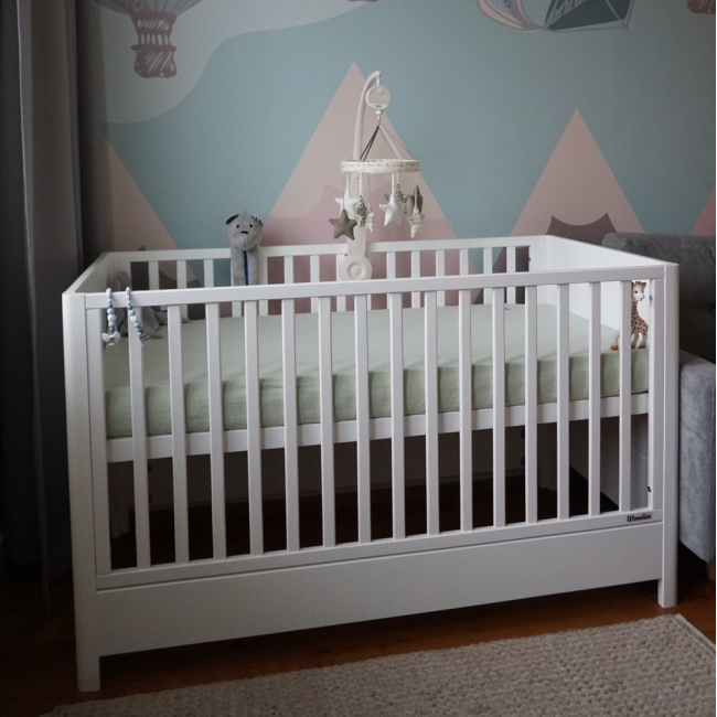 Patut Din Lemn Masiv, Transformabil Pentru Bebe Si Junior, Smooth 140 X 70 Cm Pjbsmooth_140