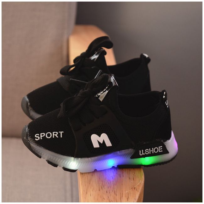 Adidasi negri cu luminite - Fashion - LIM333-4-p25.Marimea 25