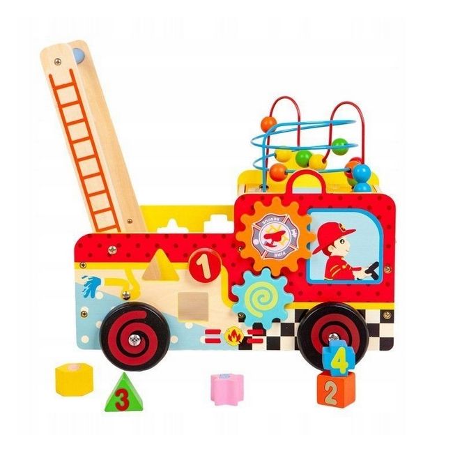 Antemergator educativ pompieri ecotoys hm013238, blocuri, labirint, multicolor edeedihm013238