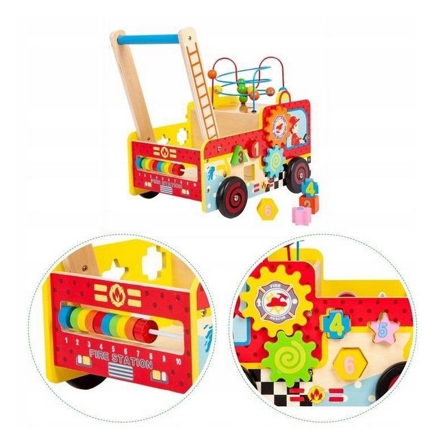 Antemergator educativ pompieri ecotoys hm013238, blocuri, labirint, multicolor edeedihm013238