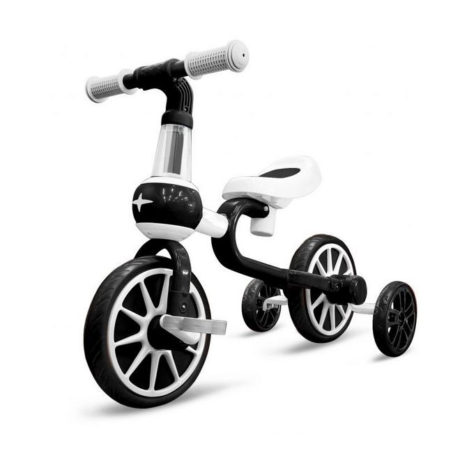Bicicleta cu roti ajutatoare ecotoys lc-v1311 - alb cu negru edeedilc-v1311white