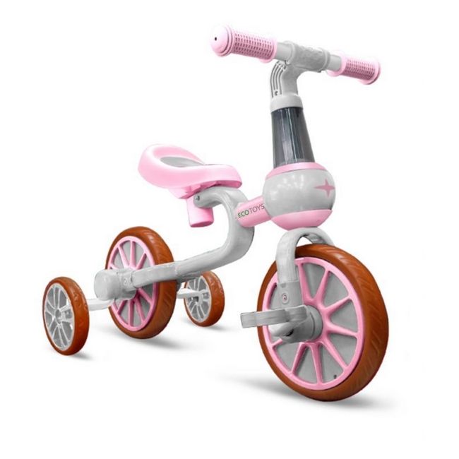 Bicicleta cu roti ajutatoare ecotoys lc-v1311 - roz edeedilc-v1311pink