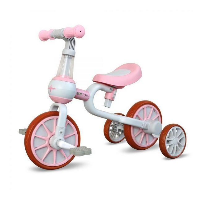 Bicicleta cu roti ajutatoare ecotoys lc-v1311 - roz edeedilc-v1311pink