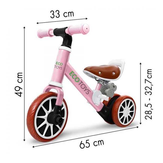 Bicicleta cu pedale detasabile ecotoys lc-v1307 - roz edeedilc-v1307pink