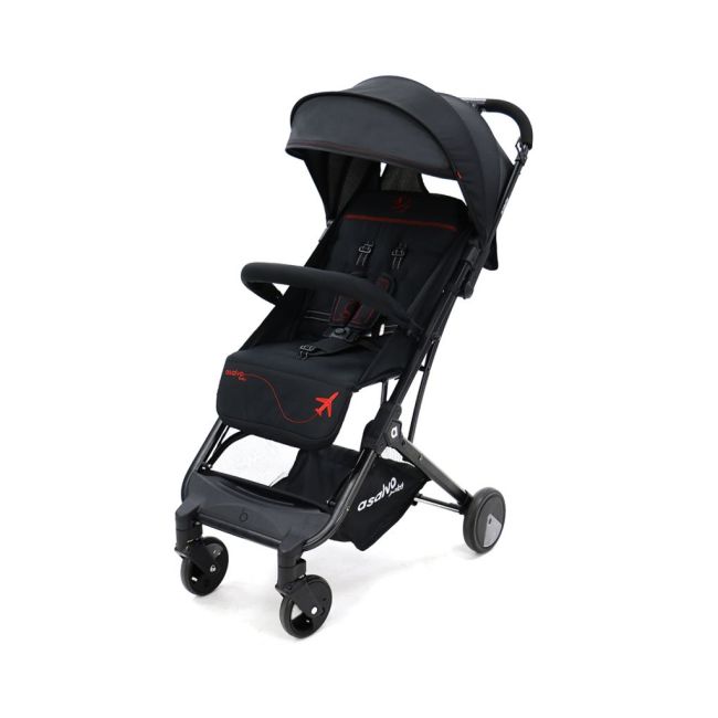 Carucior Asalvo sport, modul Troller-transport pe avion negru-rosu FUNK18588
