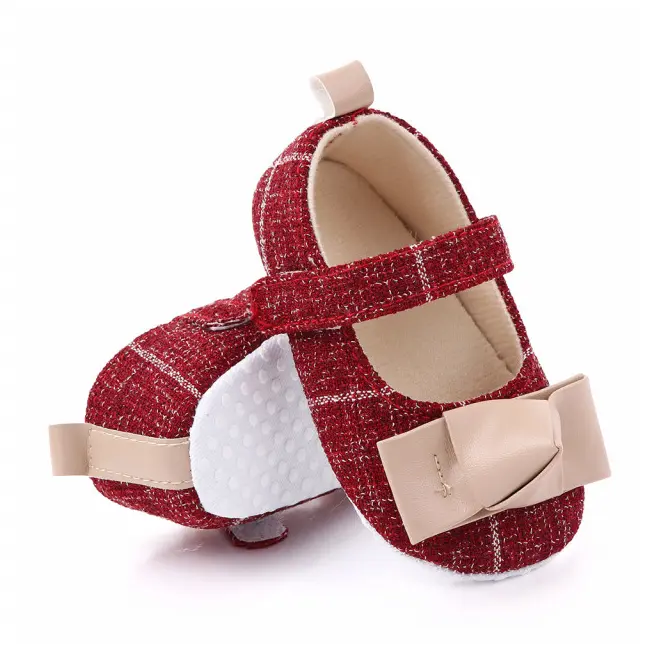 Pantofiori visinii cu fundita crem MDd2392-3-p15