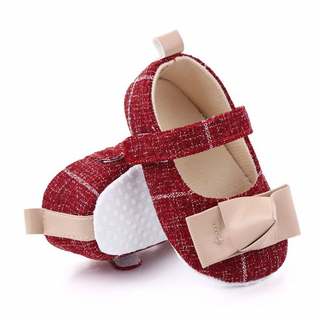 Pantofiori visinii cu fundita crem MDd2392-3-p15