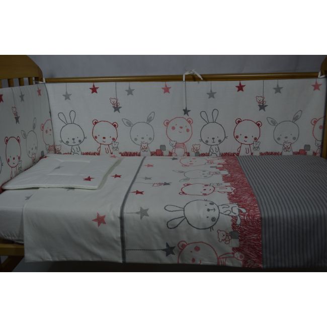 Lenjerie patut bebe 5 piese "Bucuria cadoului" 60 x 120 cm - KDEL5NBBC