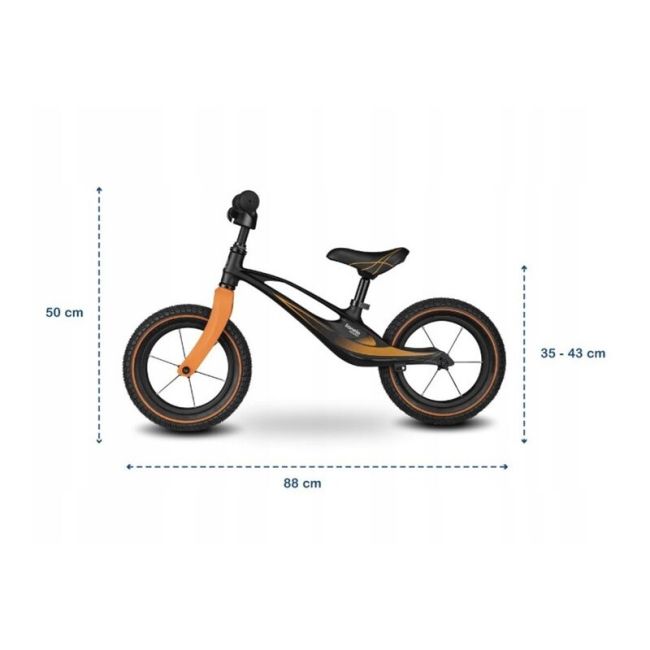 Lionelo - Bicicleta cu roti gonflabile, fara pedale, 12 , Bart, Negru BYNLOE-BART_AIR_SP/BLACK