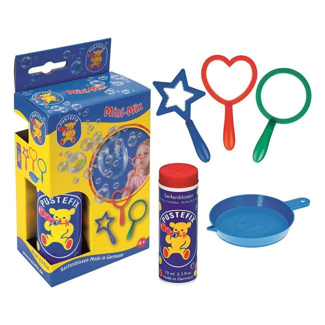 Set baloane de sapun Pustefix cu 3 forme tavita si tub cu 70 ml de solutie - SOLPUS869-455