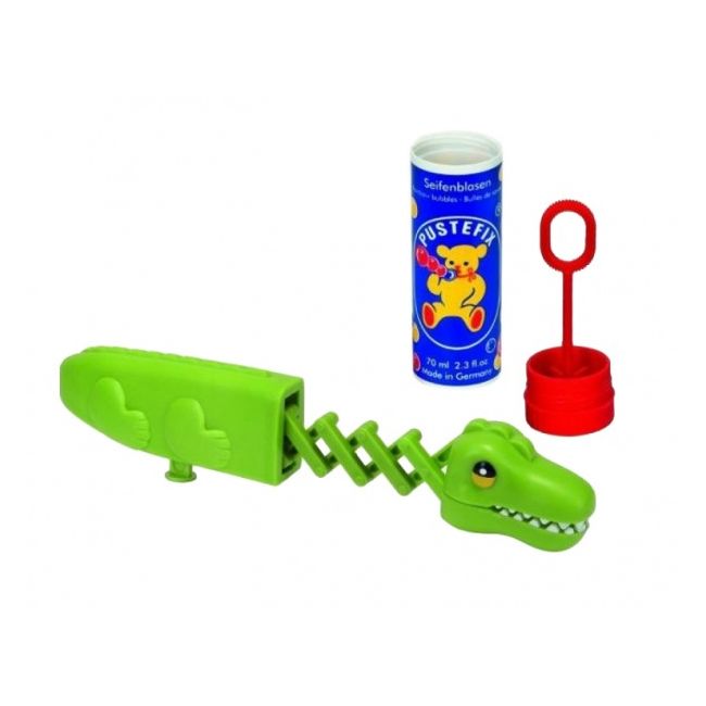 Set baloane de sapun Pustefix cu jucarie crocodil cu brat retractabil pentru a prinde baloanele de sapun 70 ml - SOLPUS869-475