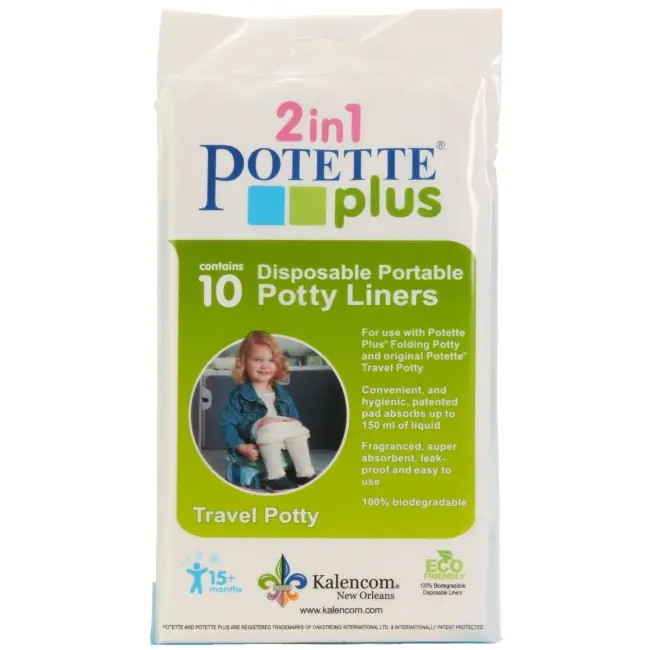 Potette Plus, Pachet Olita portabila, liner, 10 pungi biodegradabile, 700g, 14 luni+, albastra KDCKDS229