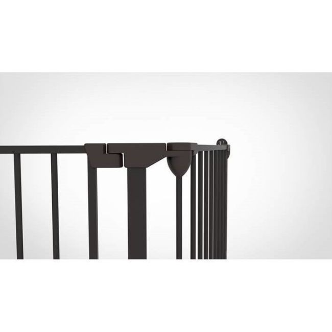 Tarc de siguranta modular cu 5 panouri, metal negru, Noma N94238