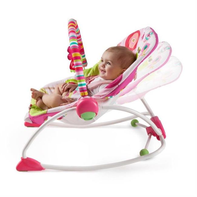 Bright Starts - Balansoar cu vibratii 2 in 1 Raspberry Garden BBB10125