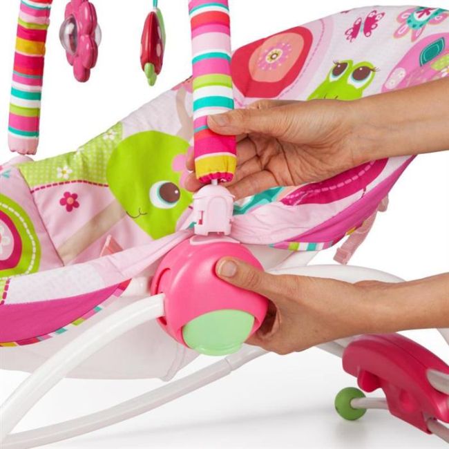 Bright Starts - Balansoar cu vibratii 2 in 1 Raspberry Garden BBB10125