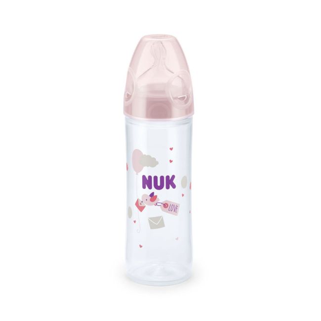 Biberon Nuk New Classic 250 Ml Tetina Silicon 6 luni+ Roz ERFMAR-N2525