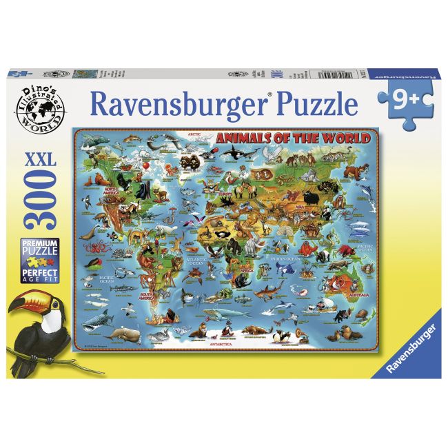 PUZZLE HARTA ANIMALELOR, 300 PIESE - ARTRVSPC13257