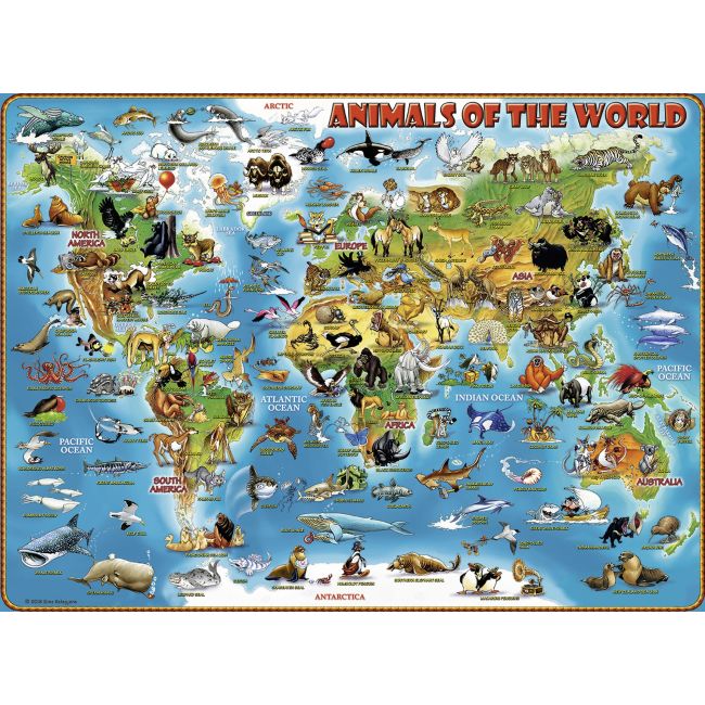 PUZZLE HARTA ANIMALELOR, 300 PIESE - ARTRVSPC13257