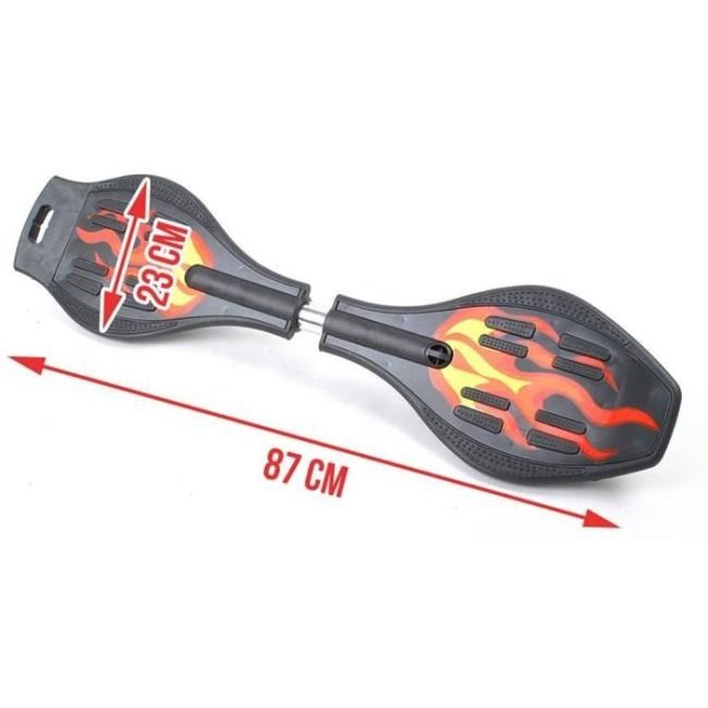 Placa Waveboard 2 roti silicon 75 mm Iso Trade MY2839 BBJMY2839_Negru/Rosu