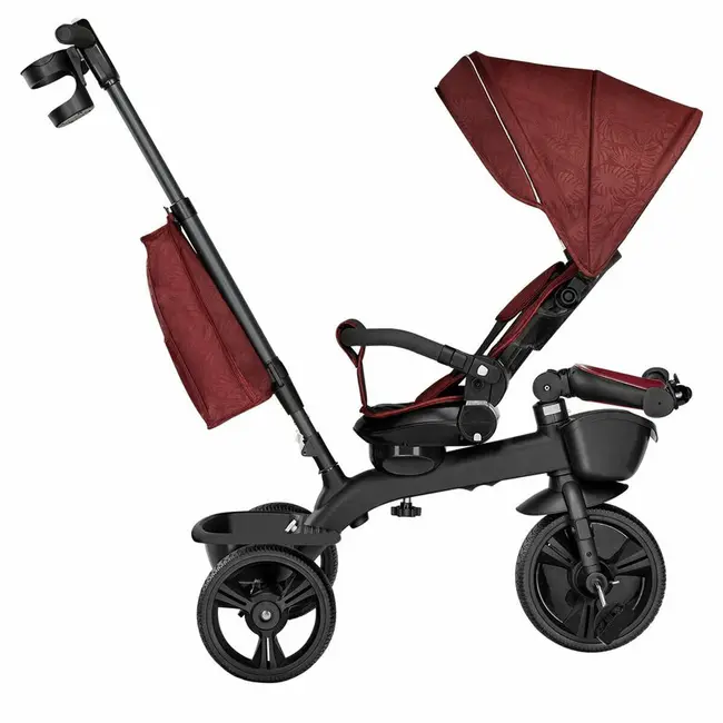 Lionelo - Tricicleta Kori Red Burgundy Suport picioare, Control al directiei, Scaun reversibil, Rotire 360 grade, Pliabila BYNLO-KORI_RED_BURGUNDY