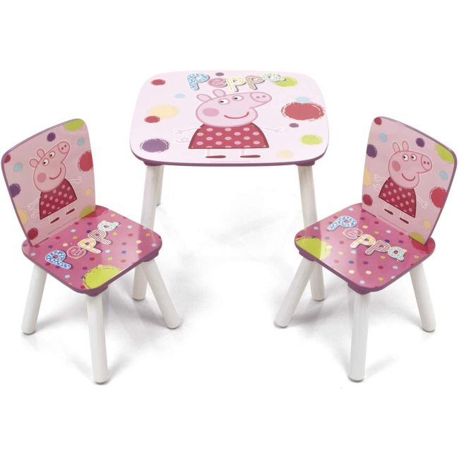 Set masuta si 2 scaunele Peppa Pig BBXPP8377