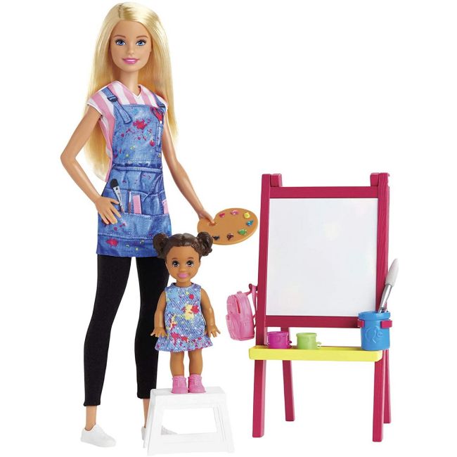 BARBIE CARIERE SET MOBILIER CU PAPUSA PROFESOARA DE PICTURA - VIVDHB63_GJM29