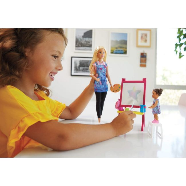 BARBIE CARIERE SET MOBILIER CU PAPUSA PROFESOARA DE PICTURA - VIVDHB63_GJM29