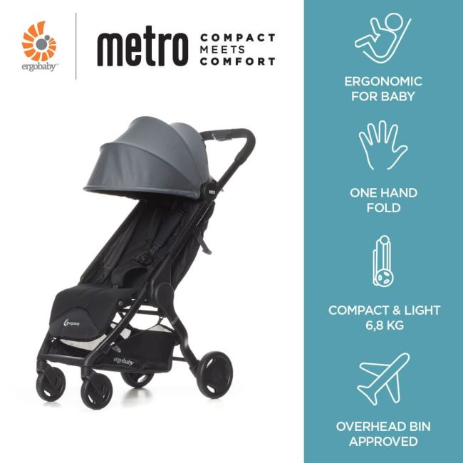 Carucior Compact Metro Ergobaby Gri pana la 22kg TNAMETRO15EU2