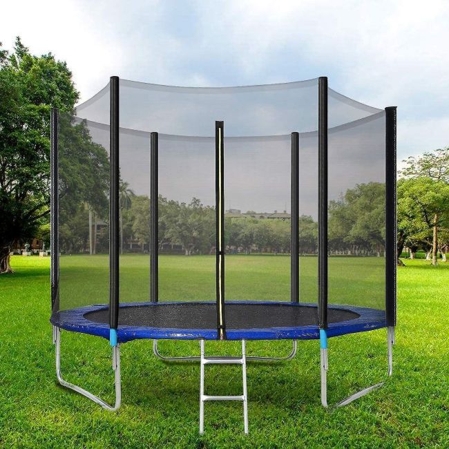 Set Trambulina 180 cm cu plasa si scarita  In One IO0027 BBJIO0027_Albastru