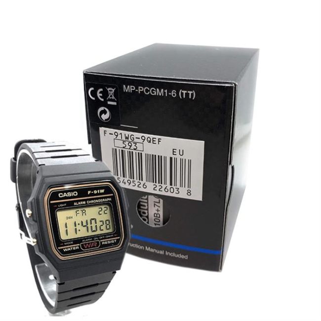 Ceas Barbatesc Casio F-91 Wg-9Qef Digital Black Resin Strap - VG94755
