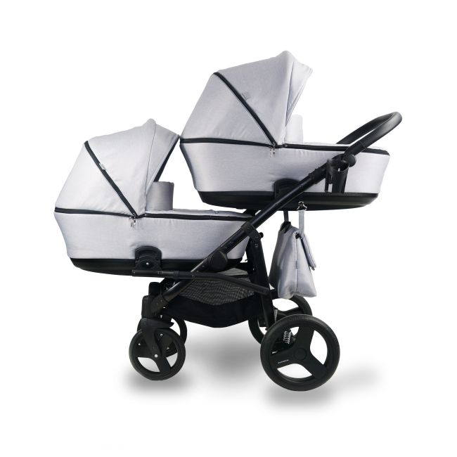 CARUCIOR COPII GEMENI TANDEM 2 IN 1, Bexa LUX, Grey - PJBBexaDuo01