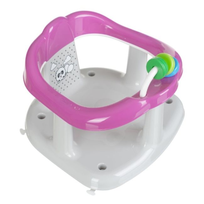 Scaun De Baie Pentru Bebe, Cu Jucarii, Antiderapant, Panda, Gri Cu Roz Pjb6204greypink