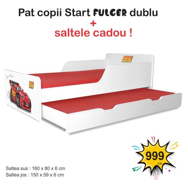 Pat Fetite Dublu Creativ Rainbow Unicorn Cu Saltele Cu Lana Incluse - ASC-srt-runc-dbl