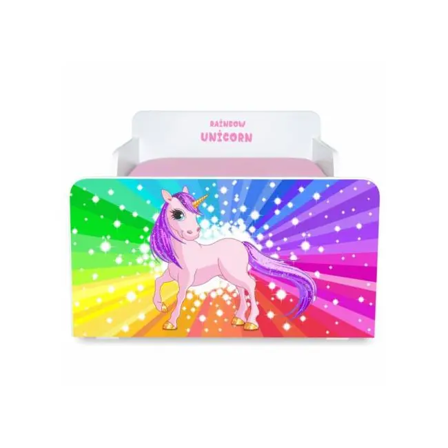 Pat fetite dublu Start Rainbow Unicorn cu saltele cu lana incluse - PC-P-SRT-RUNC-DBL