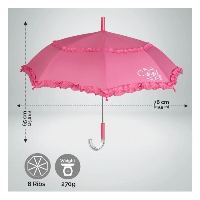 Umbrela manuala 42 cm cu inchidere cu siguranta roz Cool Kids Perletti - SOLPE15551